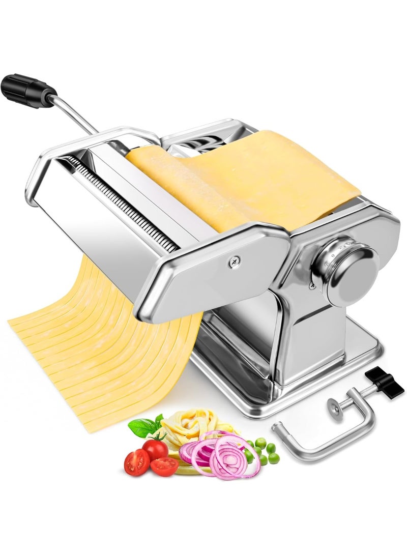 terrion Heavy Duty Pasta Maker Machine – Stainless Steel Manual Dough Roller for Fresh Homemade Noodles - Image 1