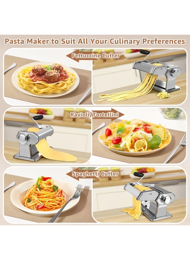terrion Heavy Duty Pasta Maker Machine – Stainless Steel Manual Dough Roller for Fresh Homemade Noodles - Image 5
