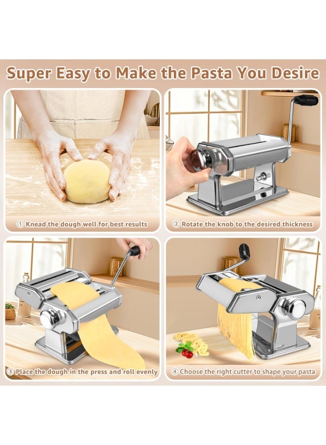 terrion Heavy Duty Pasta Maker Machine – Stainless Steel Manual Dough Roller for Fresh Homemade Noodles - Image 3