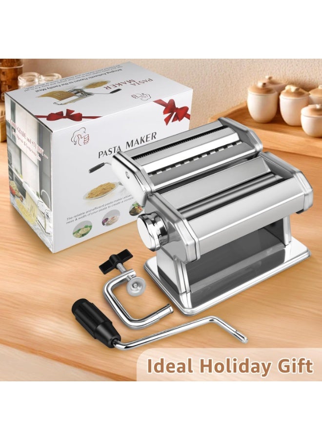 terrion Heavy Duty Pasta Maker Machine – Stainless Steel Manual Dough Roller for Fresh Homemade Noodles - Image 4