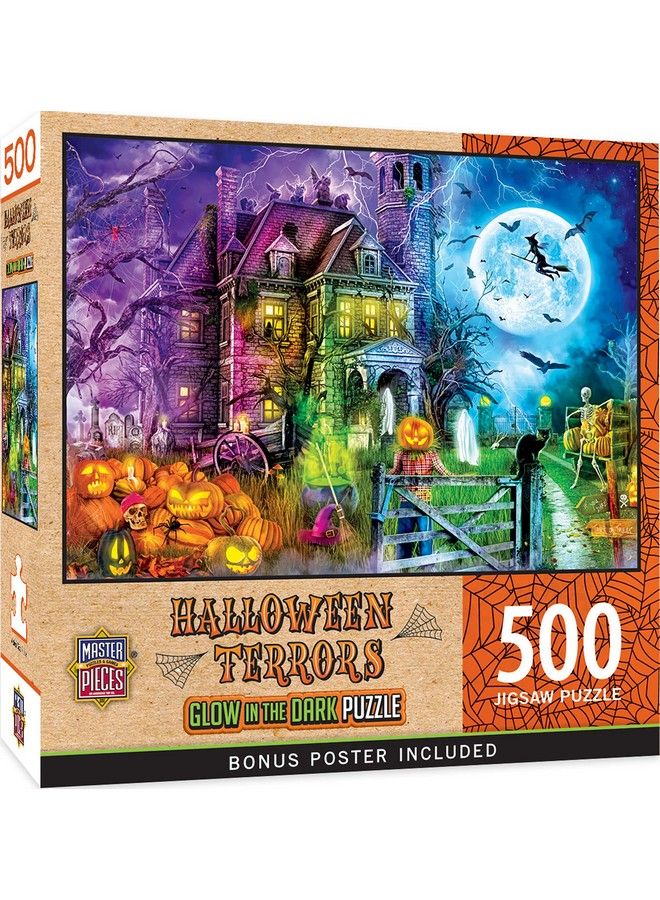 MasterPieces 500 قطعة لغز هالوين يتلألأ في الظلام رعب الهالوين 15"X21" - Image 2