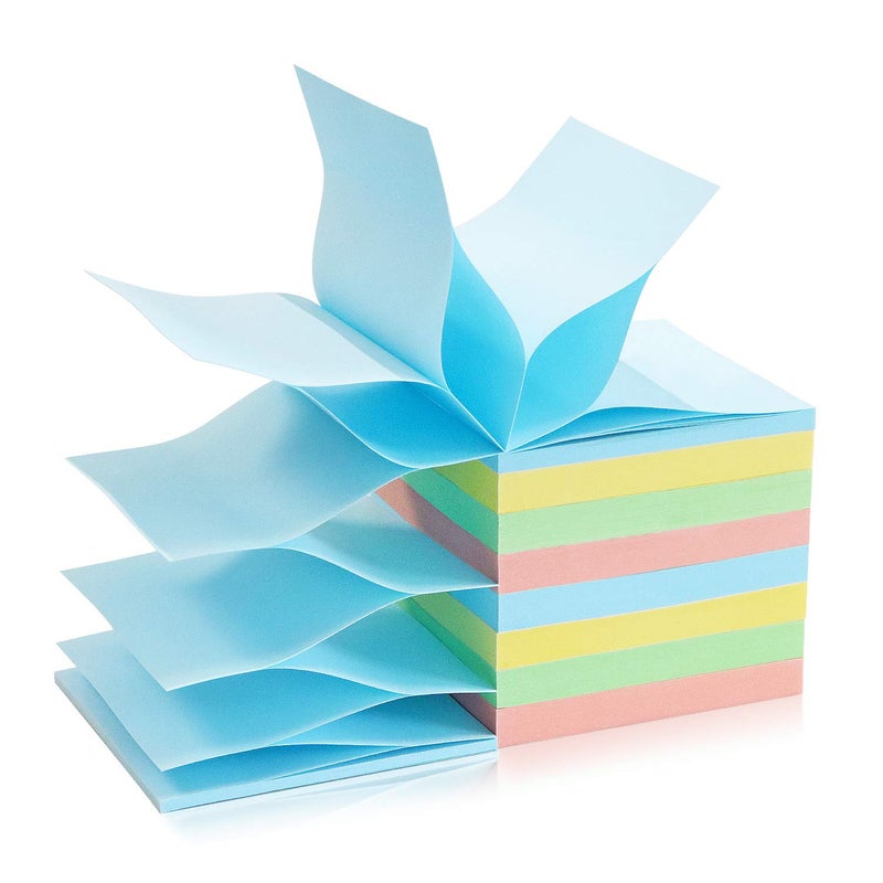 Phthdoty 8 Pads Pop Up Sticky Notes 3x3 Refills Pastel Colors Self-Stick Notes Pads Super Adhesive Sticky Notes Great Value Pack - Image 1