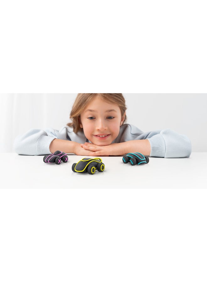 HEY CLAY Cyber Cars PINK CYBER CAR Colourful modelling air-dry clay, 2 cans with fun interactive app for kids 3 years + - Image 4