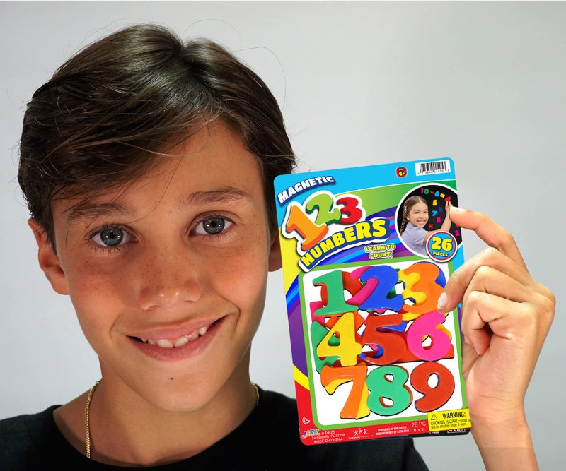 JA-RU 123 Magnetic Numbers (1 Pack 26 Numbers). Fridge Jumbo Plastic Number Magnets for Kids and Toddlers. Fun Refrigerator Counting Games and Learning Toy Classroom Must Haves.1405-Numb-1A - Image 2