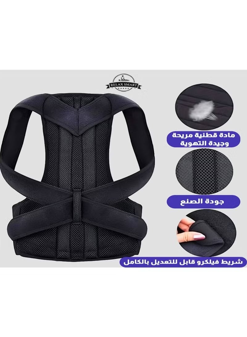 زونبون حزام دعم الظهر ومصحح القوام للرجال – مشد قطني تقويمي ودعامة للعمود الفقري لتخفيف الألم، وتصحيح القوام، ودعم الظهر - Image 5