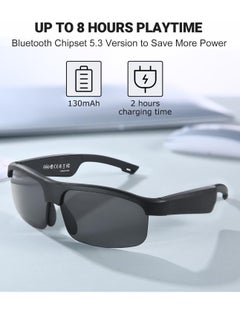 General Smart Glasses, Polarized Bluetooth Sunglasses, Built-in Mic and Speakers, Voice Assistant, UV Protection Audio Sun Glass  - Image 4