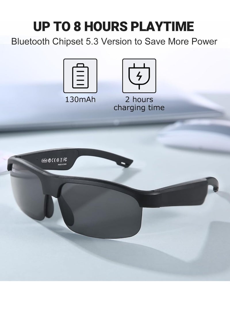 General Smart Glasses, Polarized Bluetooth Sunglasses, Built-in Mic and Speakers, Voice Assistant, UV Protection Audio Sun Glass  - Image 4