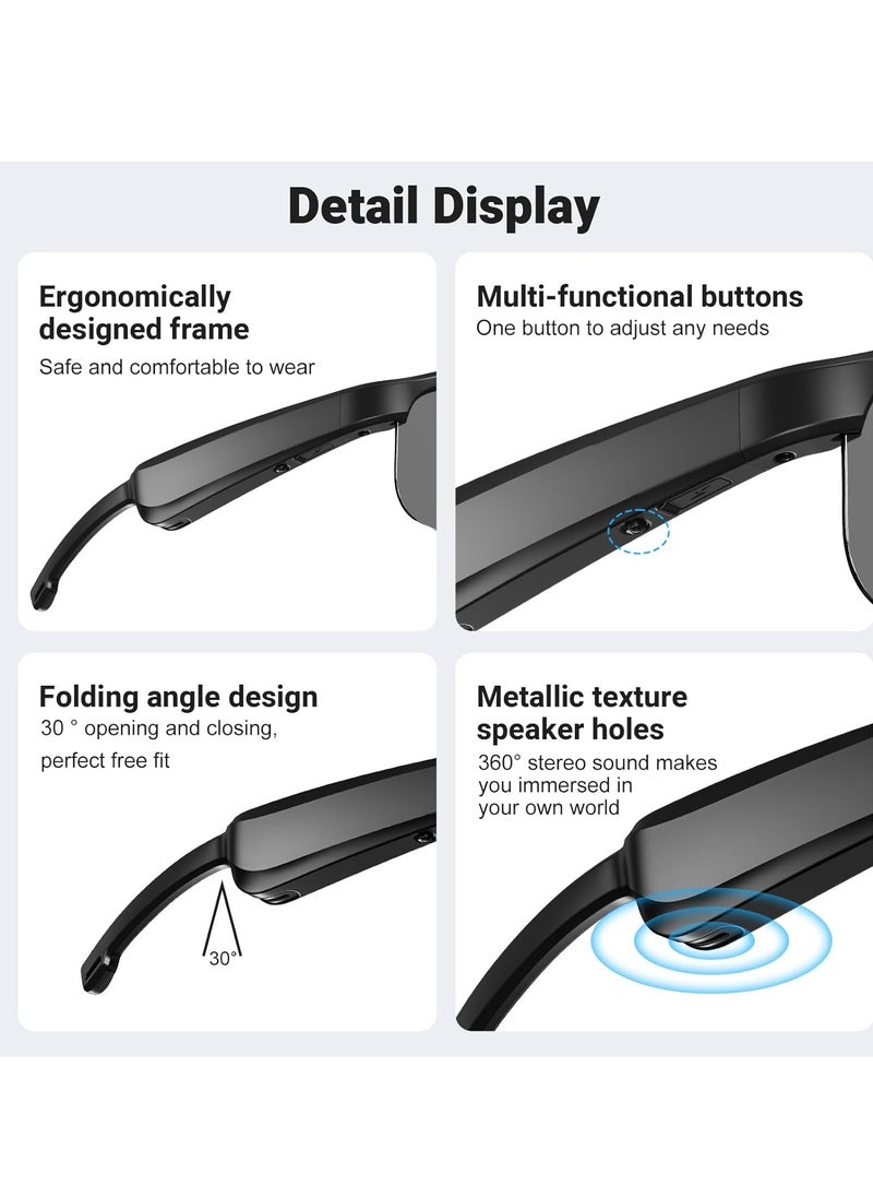 General Smart Glasses, Polarized Bluetooth Sunglasses, Built-in Mic and Speakers, Voice Assistant, UV Protection Audio Sun Glass  - Image 5