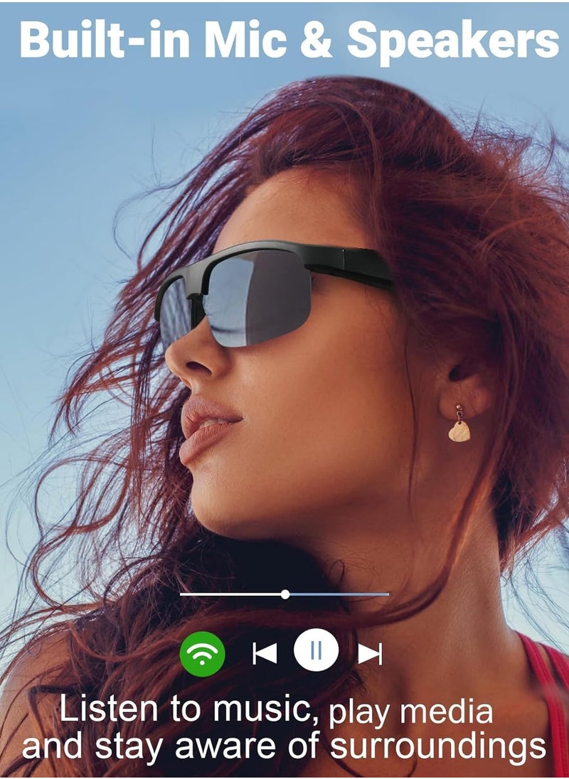 General Smart Glasses, Polarized Bluetooth Sunglasses, Built-in Mic and Speakers, Voice Assistant, UV Protection Audio Sun Glass  - Image 2