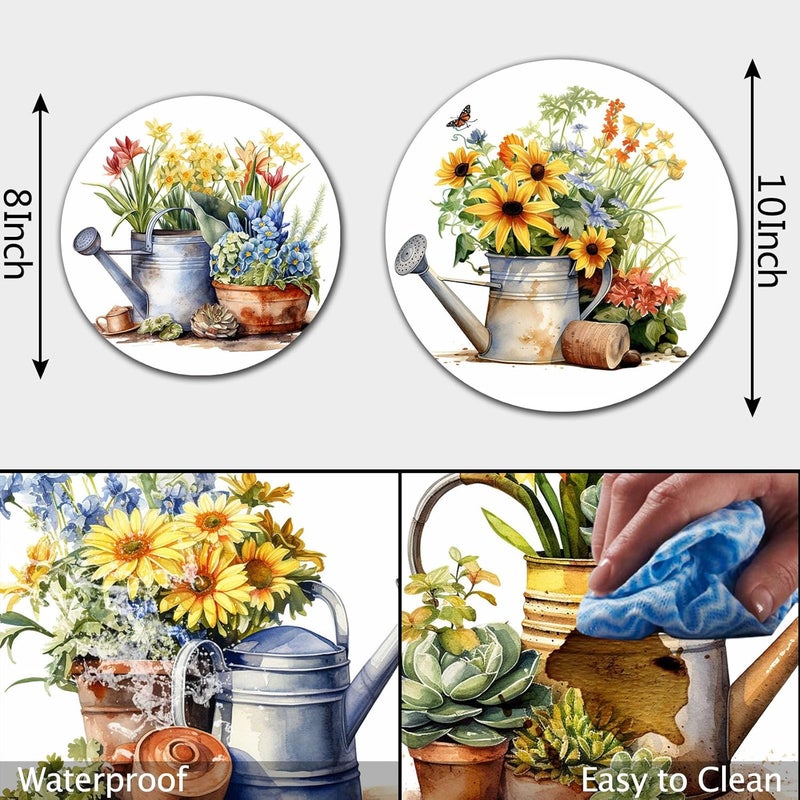 Tucocoo Stove Burner Covers Retro Flowers Gardening Gas Stove Burner Covers Set of 4 8 Inches and 10 Inches Stove Top Covers for Electric Stove Metal Stove Cover Vintage Plants Kitchen Decor - Image 3