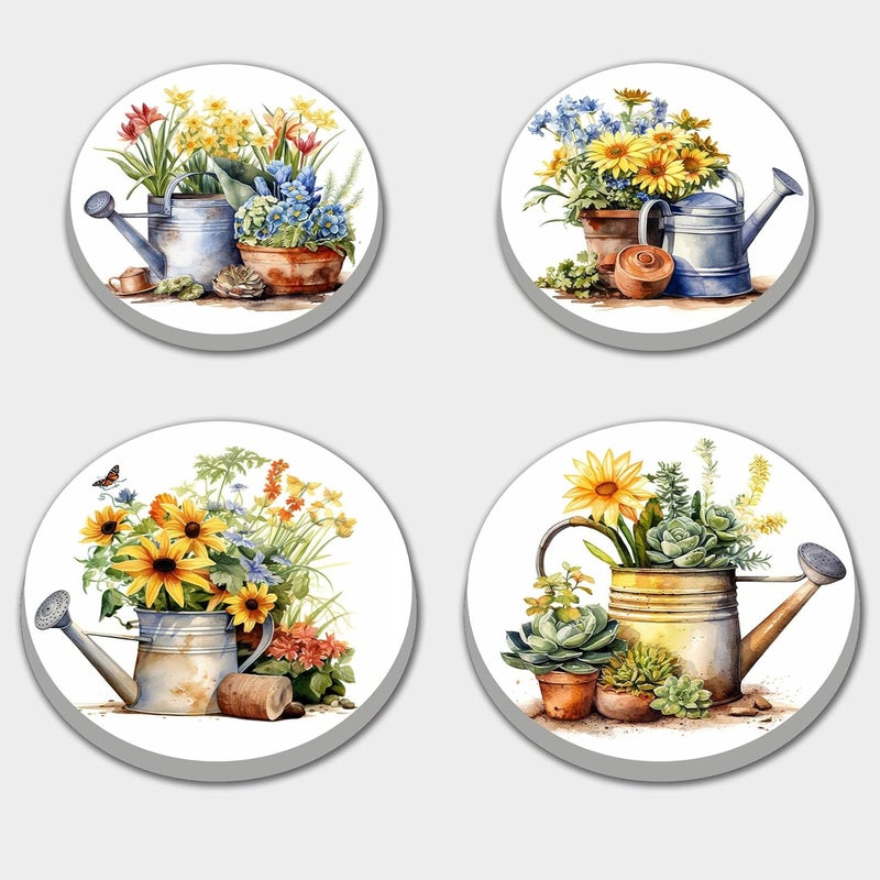 Tucocoo Stove Burner Covers Retro Flowers Gardening Gas Stove Burner Covers Set of 4 8 Inches and 10 Inches Stove Top Covers for Electric Stove Metal Stove Cover Vintage Plants Kitchen Decor - Image 4