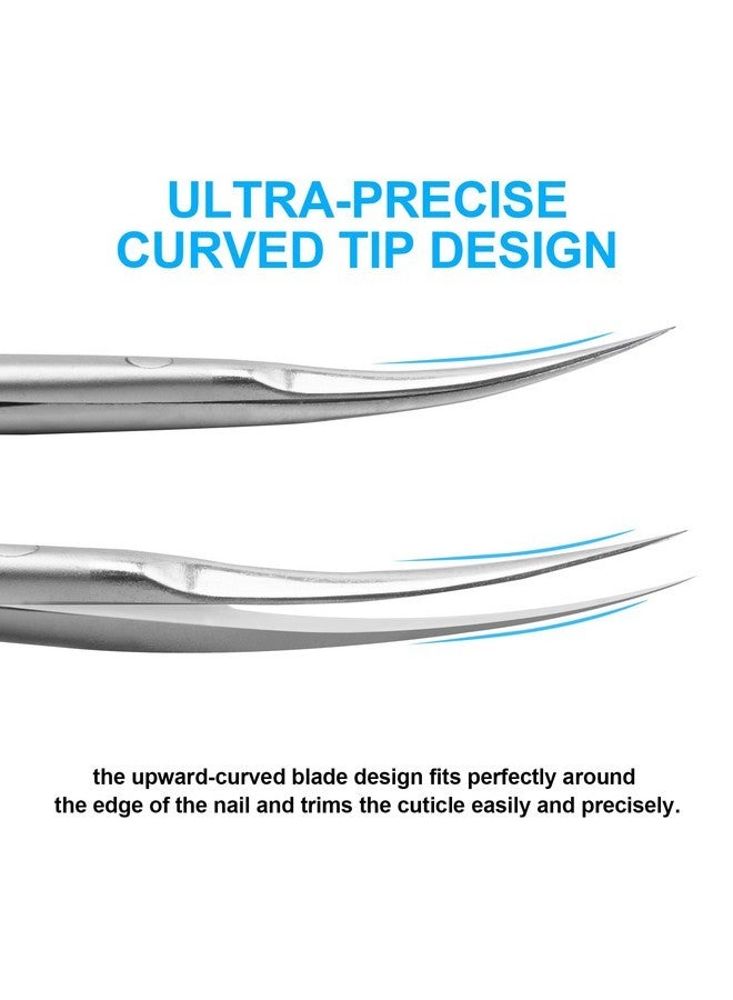 CGBE Cuticle Scissors, Professional 6-Blade Manicure Scissors, Stainless Steel Eyebrow Scissor, Cuticle Scissors Extra Fine Curved For Manicure, Eyelashes, Eyebrow, Toenail For Women And Men - Image 2