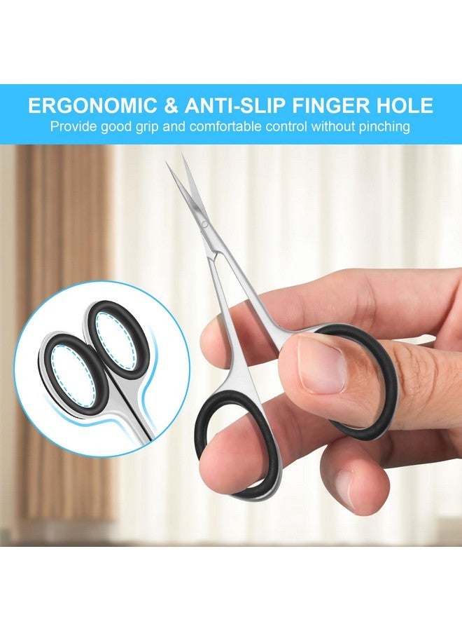 CGBE Cuticle Scissors, Professional 6-Blade Manicure Scissors, Stainless Steel Eyebrow Scissor, Cuticle Scissors Extra Fine Curved For Manicure, Eyelashes, Eyebrow, Toenail For Women And Men - Image 4