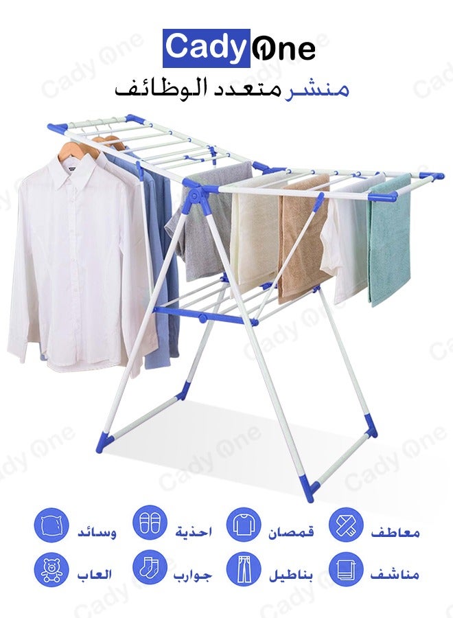 Laundry rack and clothes drying rack white and blue - Image 4