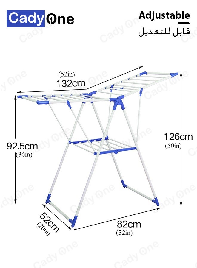Laundry rack and clothes drying rack white and blue - Image 5