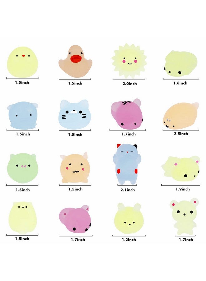 Outee 16 Pcs Mochi Toys Mini Mochi Animals Toys Glow In The Dark Toys Stress Relief Toys Bulk Mochi Cat Random Halloween Kids Party Favors For Goodie Bag Stuffers - Image 3