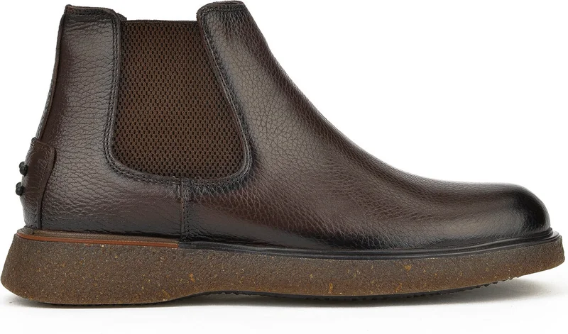 زيا , Men's Leather Boots 1331007Z3047 Brown
