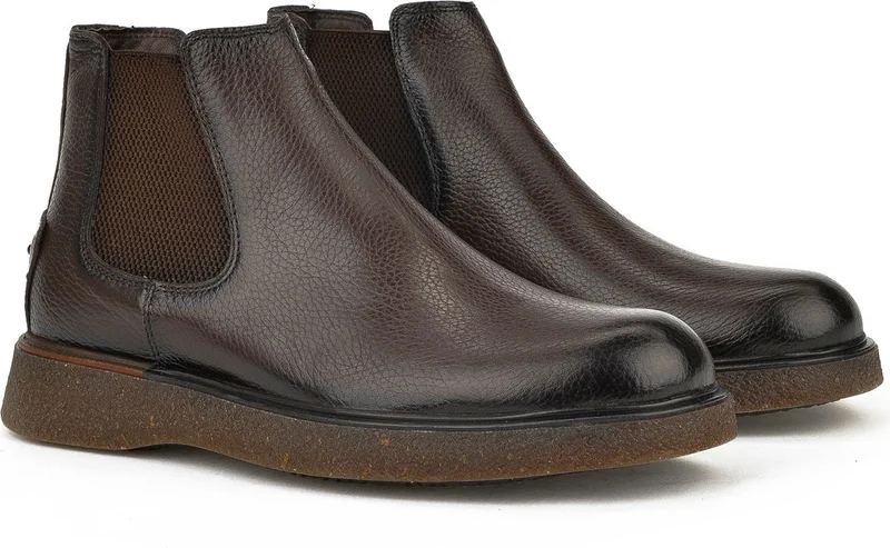 زيا , Men's Leather Boots 1331007Z3047 Brown