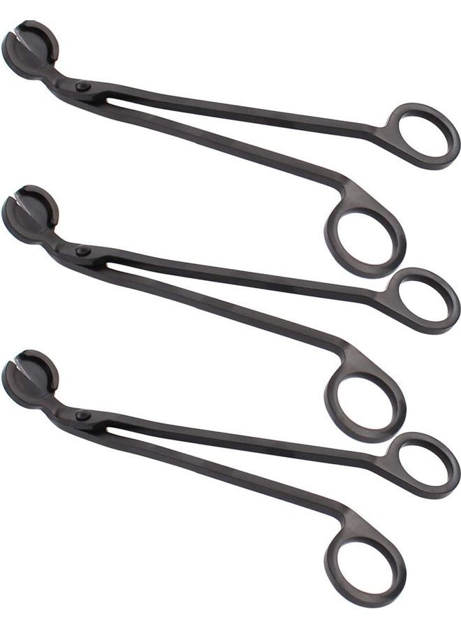 NIBEMINENT 3-Piece Candle Snuffer Wick Trimmer Black - Image 1