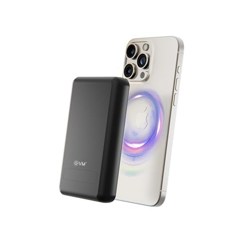 EVM EnMag Ace P0301 10000mAh Power Bank – 15W Wireless Charging, 22.5W Fast Charging, Magnetic Compatible-(EVM P0301-White)-2 Year Warranty - Image 1
