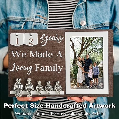 BESZONE Anniversary Idea for Wife Gifts, 10th Year Wedding Anniversaries Tin Gift for Couples Him Her Husband, Aluminum Sculptures Family Tree Picture Frame Keepsake Decor Sculptures DIY Personalized - Image 4