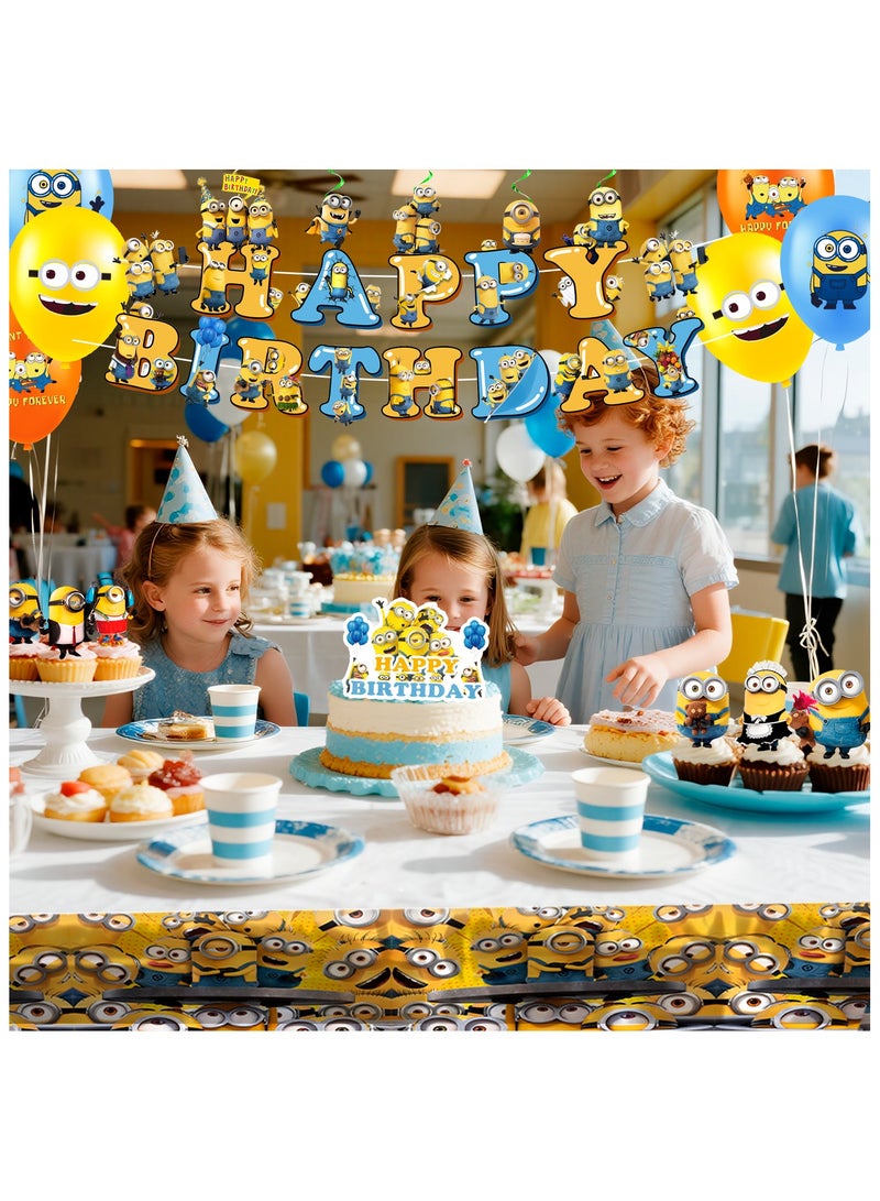 ILovhaprty Minions Birthday Party Supplies - 35pcs Minions Party Decorations Include Minions Balloons, Minions Foil Balloons, Minions Banner, Cupcake Toppers Tablecloth ect Minions Birthday Party Decoration Supplies - Image 5
