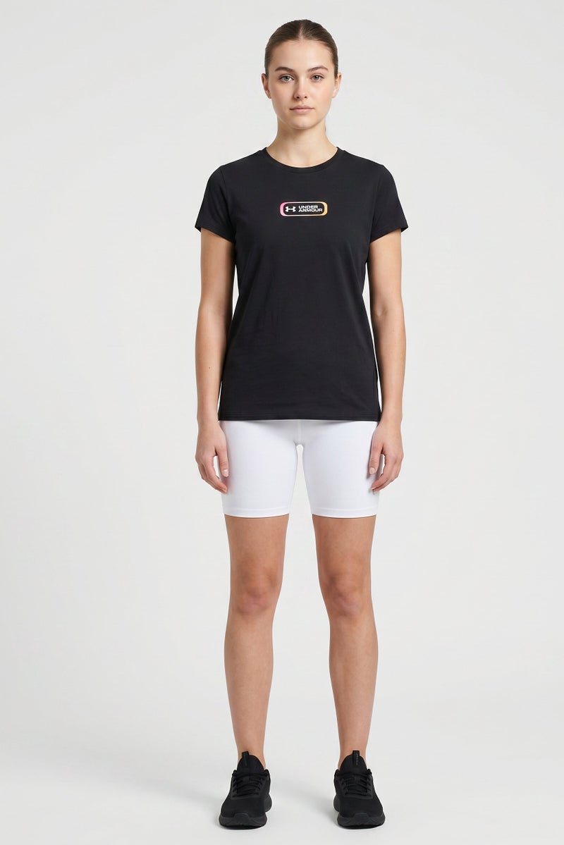 UNDER ARMOUR Women Loose Fit Short Sleeve Training T-Shirt, Black - Image 2