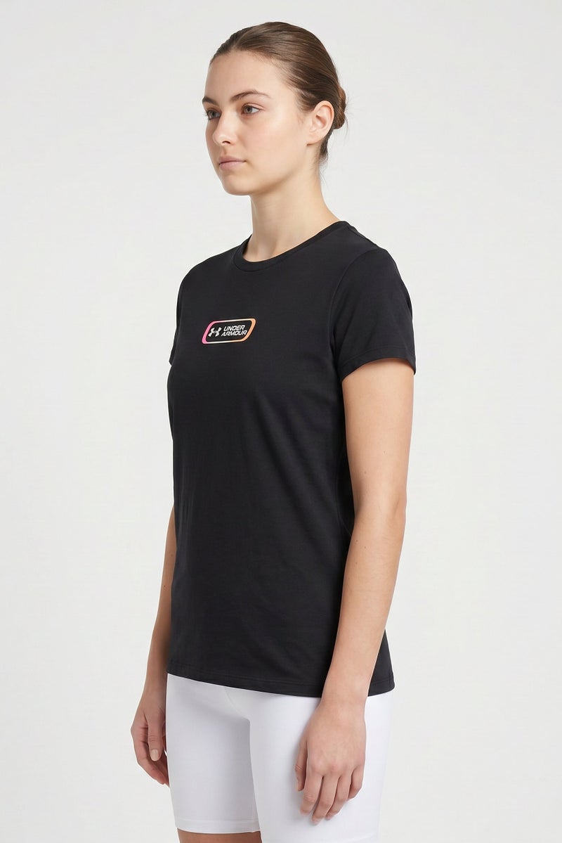 UNDER ARMOUR Women Loose Fit Short Sleeve Training T-Shirt, Black - Image 3