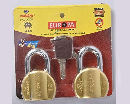 SHAKS TRADERS Europa Stainless Steel Europa Diamant L358 TW BM 11 Pin Dimple Key Technology Pad Lock Multicolour  - Image 3