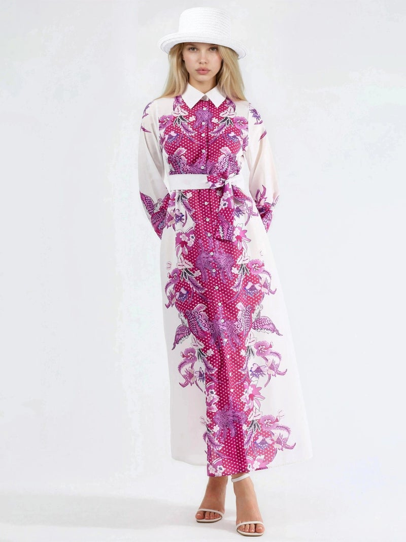 Jennyfer Floral Belted Midi Dress - Image 4