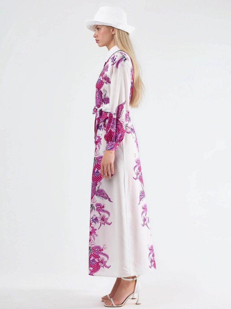 Jennyfer Floral Belted Midi Dress - Image 5