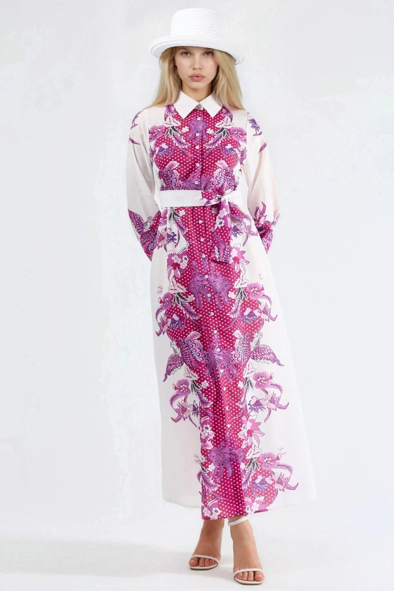Jennyfer Floral Belted Midi Dress - Image 4