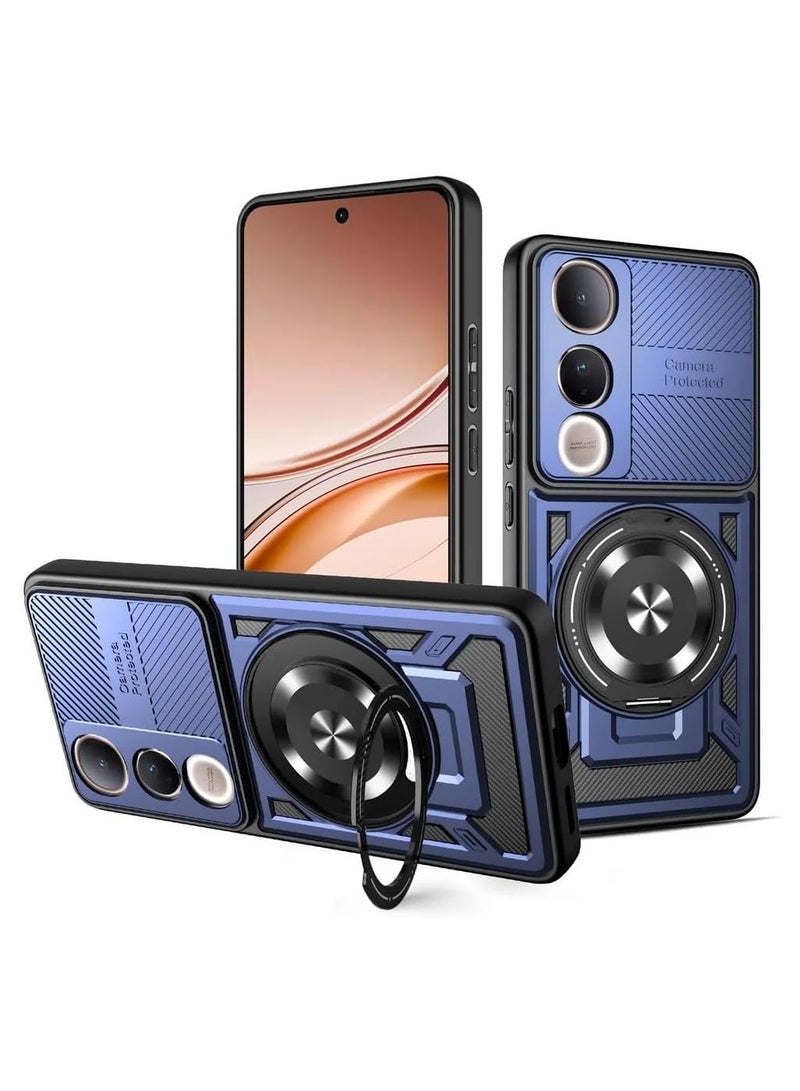 عام "غطاء هاتف متوافق مع VIVO V50 Lite 5G - يحتوي على حامل حلقي دوّار 360°، [متوافق مع Mag-Safe]، غطاء متين عالي الحماية"