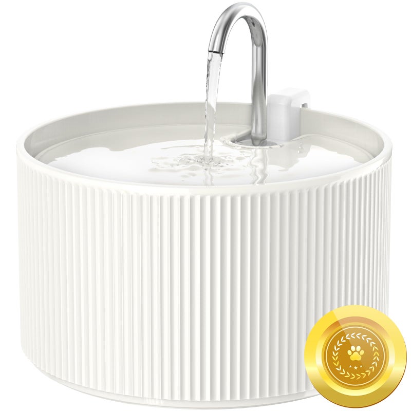 Wonder Creature Ceramic Cat Water Fountain, 2.2L/74oz Automatic Pet Drinking Fountain for Indoor Cats and Small Dogs, Ultra Quiet, BPA-Free, Cat Water Dispenser with Filter â€“ Easy to Clean - Image 1