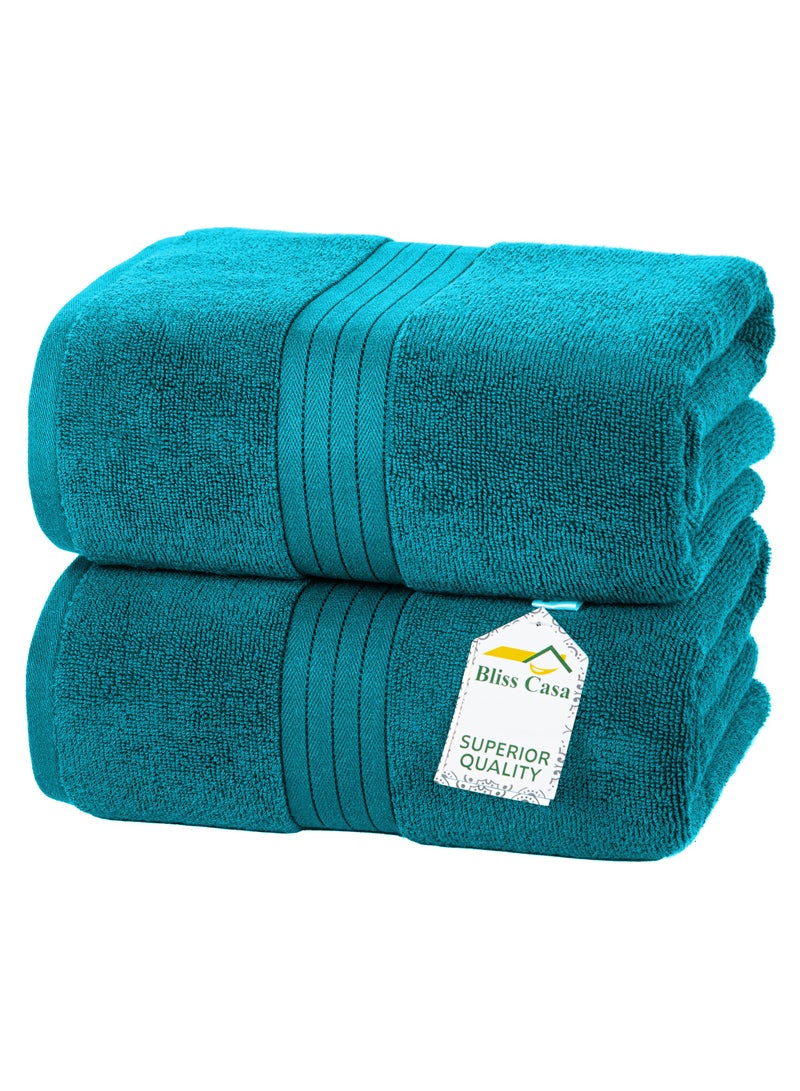 بليس كاسا مناشف حمام فاخرة جامبو من بليس كاسا  ×  سم عبوة من قطعتين -  جرام لكل متر مربع قطن %  عالية الامتصاص وسريعة الجفاف طقم مناشف حمام فندقية - Image 1