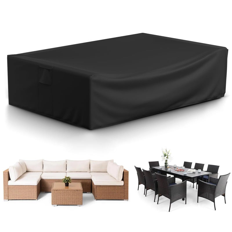 Gasadar Patio Furniture Covers Outdoor Furniture Cover Waterproof 600D Heavy Duty 98X78X32 Black - Image 2