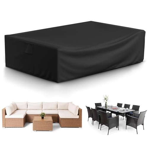 Gasadar Patio Furniture Covers Outdoor Furniture Cover Waterproof 600D Heavy Duty 98X78X32 Black - Image 1