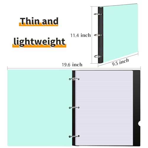 LETVPVOW 4 Pcs 360° Pivotable 3 Ring Binder, Soft 1 inch Binders 3 Ring, Flexible Thin Soft Three Ring Binder Fits 8.5" x 11", for Home, School and Office-Blue, Green, Pink, Purple - Image 3