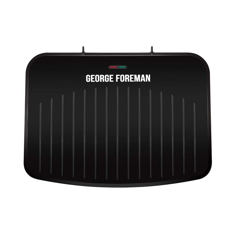 George Foreman شواية جورج فورمان الكهربائية الكبيرة 2400 واط صانعة السندويشات غير لاصقة صحية صينية شواء لوح بانيني باربكيو توفير الطاقة تخزين عمودي سهل التنظيف صينية تنقيط سوداء 25820 - Image 1
