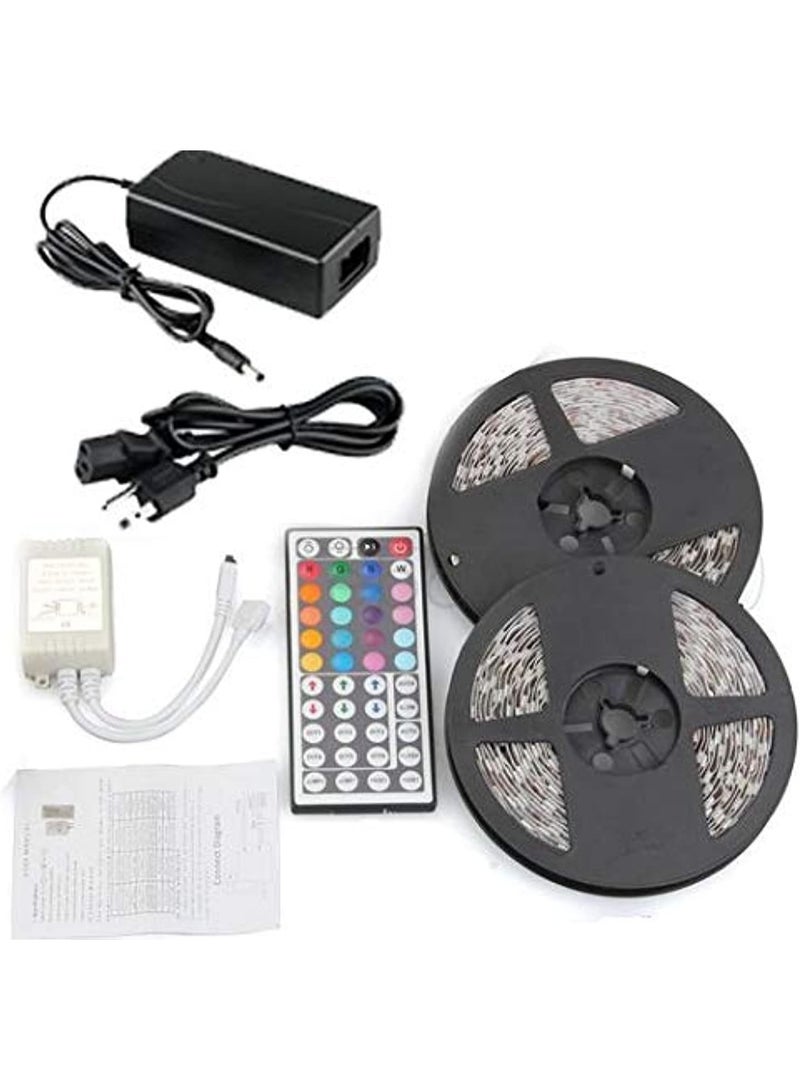 10M Self-adhesive LED (RGB) colored light strip, decorative light strip including remote control and power adapter