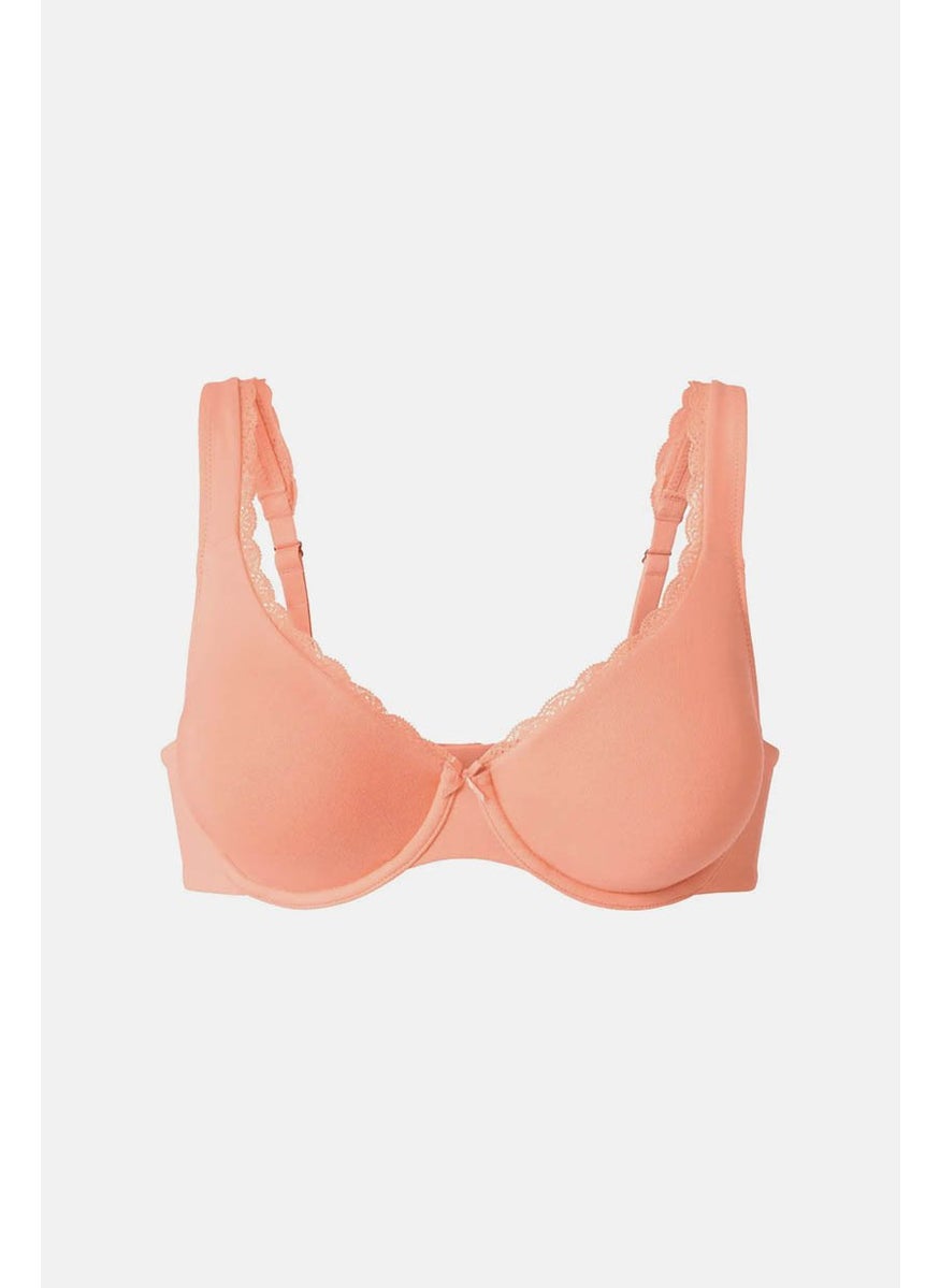 Tchibo Women Underwired Non Padded Bra, Coral  - Image 3