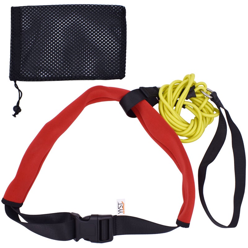 YYST Swimming Bungee Resistance Training Belt Swim Exerciser Tether (One Waist Belt, Bungee Cord, Loop) - Image 1