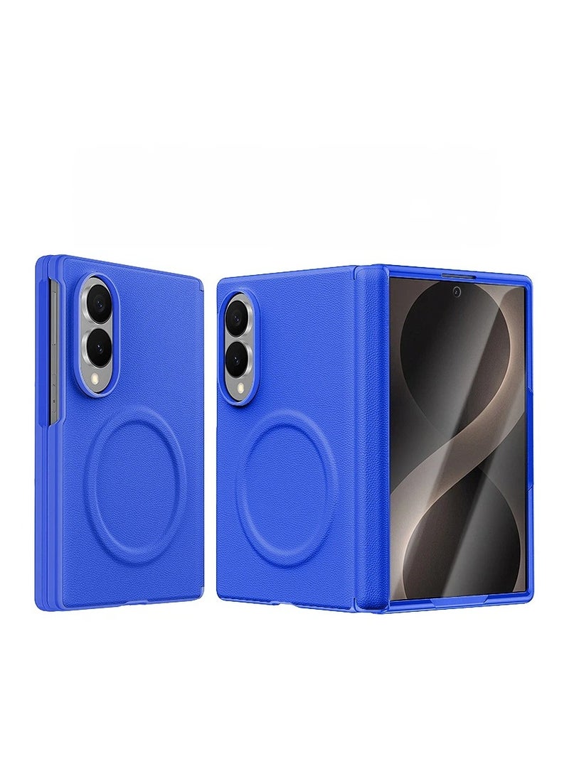 غطاء مغناطيسي لحماية المفصل بالكامل مع واقي شاشة مدمج لجهاز Samsung Galaxy Z Fold 8 Wide، غطاء من البولي كربونات مضاد للصدمات.