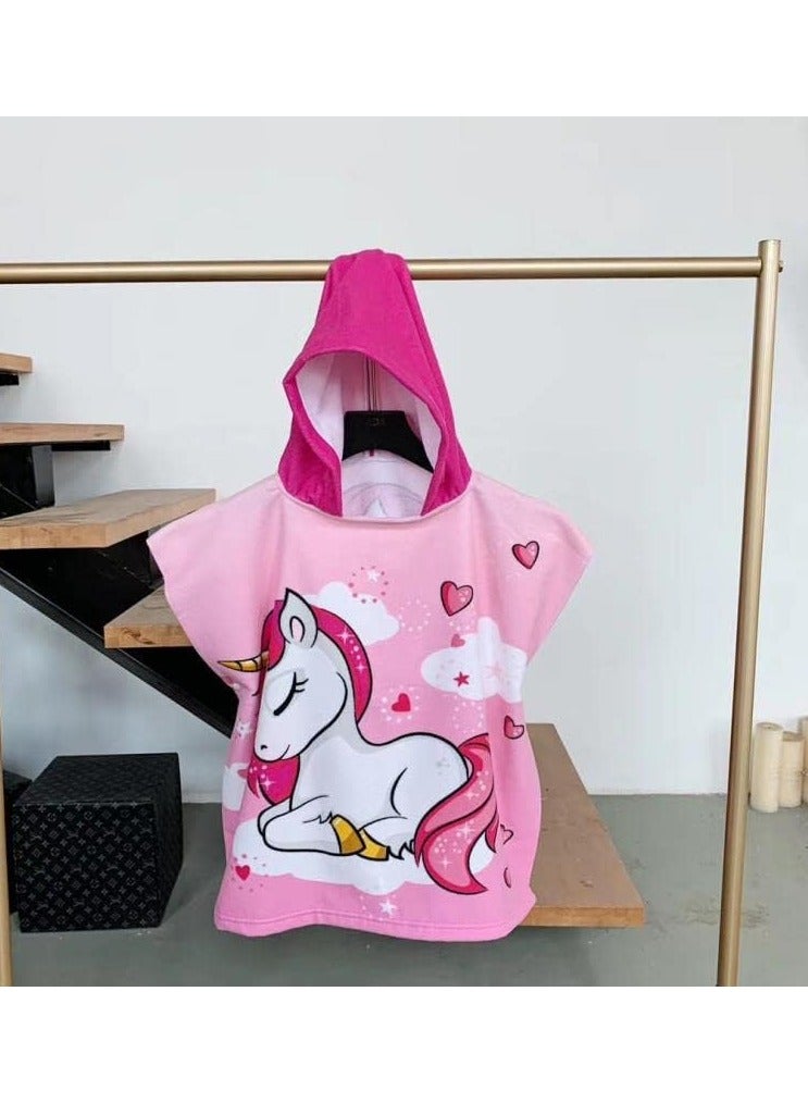 Kids Bath Towel for 1-6 Years Toddler, 1Pcs Kids Hooded Towel, Microfiber Bath Towel Super Soft Robe Poncho Bathrobe, Boys Girls Swimming Beach Holiday Water Playing Pool Bath Coverups  - Image 3