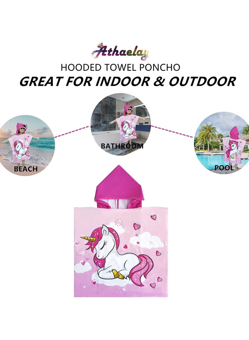 Kids Bath Towel for 1-6 Years Toddler, 1Pcs Kids Hooded Towel, Microfiber Bath Towel Super Soft Robe Poncho Bathrobe, Boys Girls Swimming Beach Holiday Water Playing Pool Bath Coverups  - Image 4