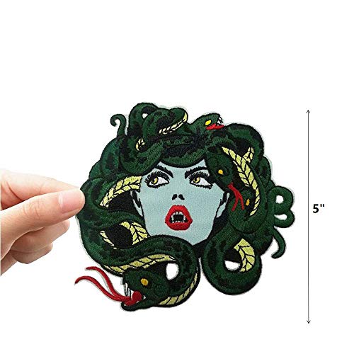Cute-Patch Medusa Embroidered Iron on sew on Patch for Jackets - Image 2