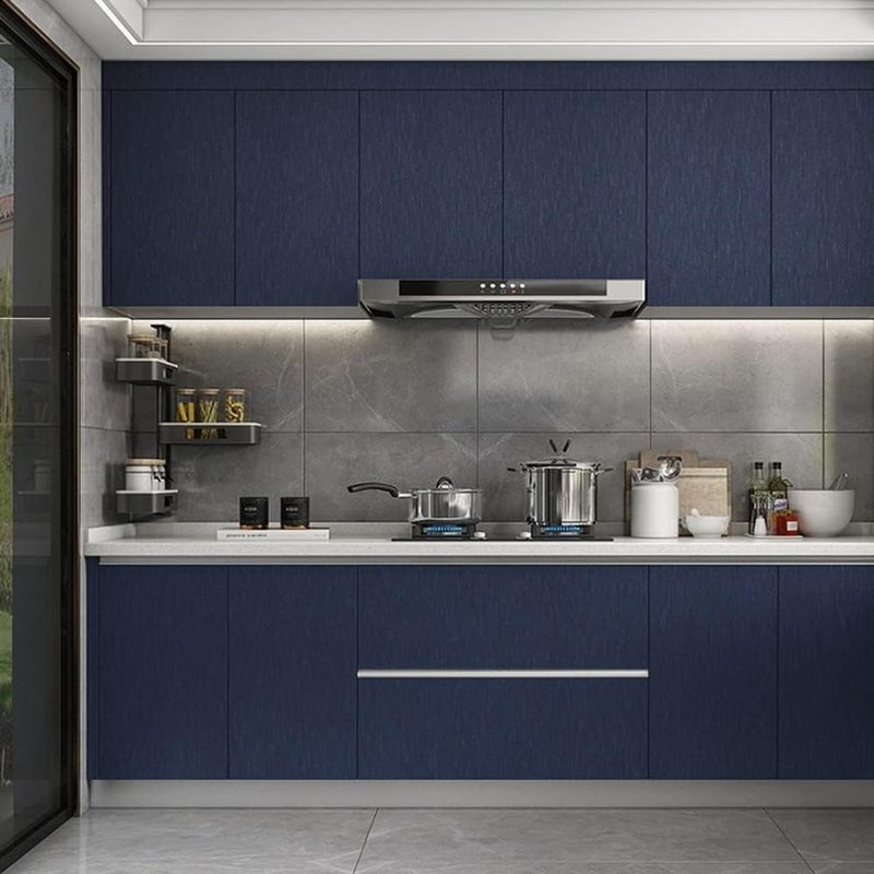 TAOGIFT Upgrade Navy Blue Peel and Stick Contact Paper for Dishwasher Fridge Refrigerator Stove Appliances Self Adhsesive Vinyl Film Stainless Steel Wallpaper Removable 15.7x117 Inches - Image 5
