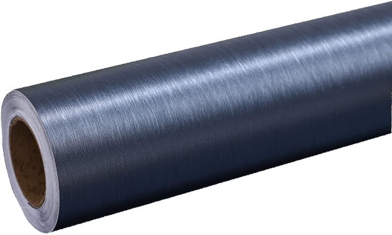 TAOGIFT Upgrade Navy Blue Peel and Stick Contact Paper for Dishwasher Fridge Refrigerator Stove Appliances Self Adhsesive Vinyl Film Stainless Steel Wallpaper Removable 15.7x117 Inches - Image 2