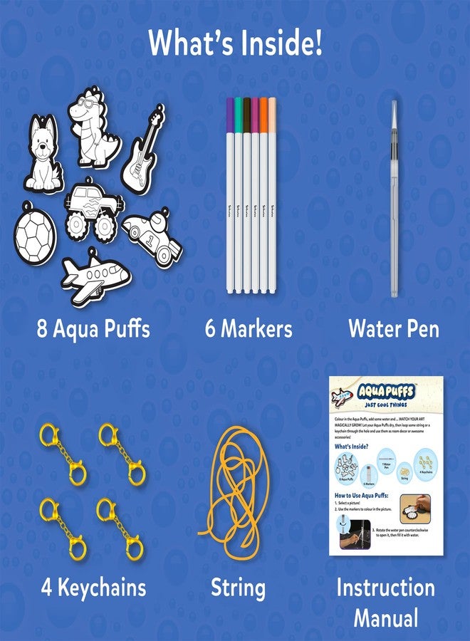 Skillmatics Aqua Puffs - 3D Art Kit, Just Cool Things, Mess-Free Painting Craft for Kids, DIY Colour & Inflate Activity, Travel Toys & Creative Gifts for Boys & Girls Ages 4, 5, 6, 7, 8, 9, 10 - Image 5