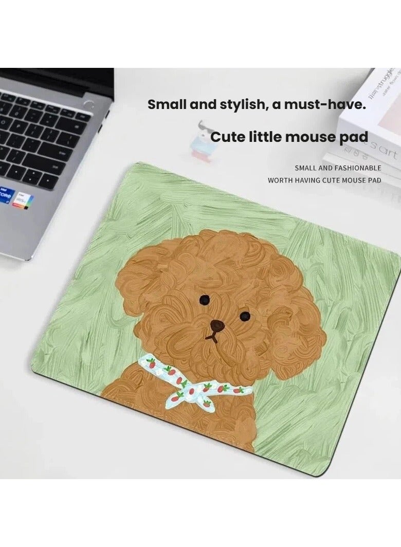 4 Pack Cute Puppy Mouse Pad Small Size, Anti-Slip Stitched Edge Thickened Computer Desk Pad, Washable Gaming Mouse Mat for Office Laptop Home - Image 2